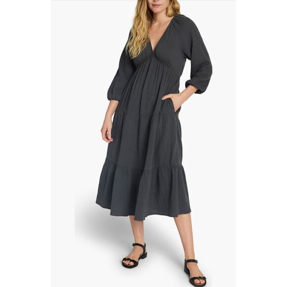 FAHERTY NWOT Dream Organic Cotton Sirene Gauze Midi Dress Size Medium $218 MSRP - Picture 9 of 9